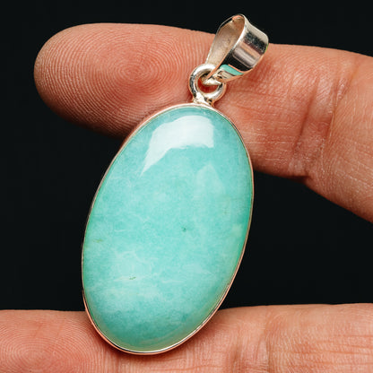 Premium Gemmy Chrysoprase Pendant 2" (.925 Sterling Silver)