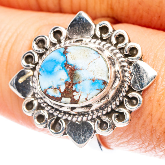 Rare Golden Hills Turquoise Ring Size 8.75 (925 Sterling Silver) R4907