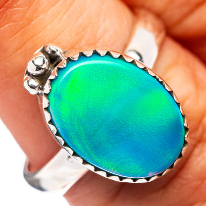 Aurora Opal Ring Size 7.5 (.925 Sterling Silver)