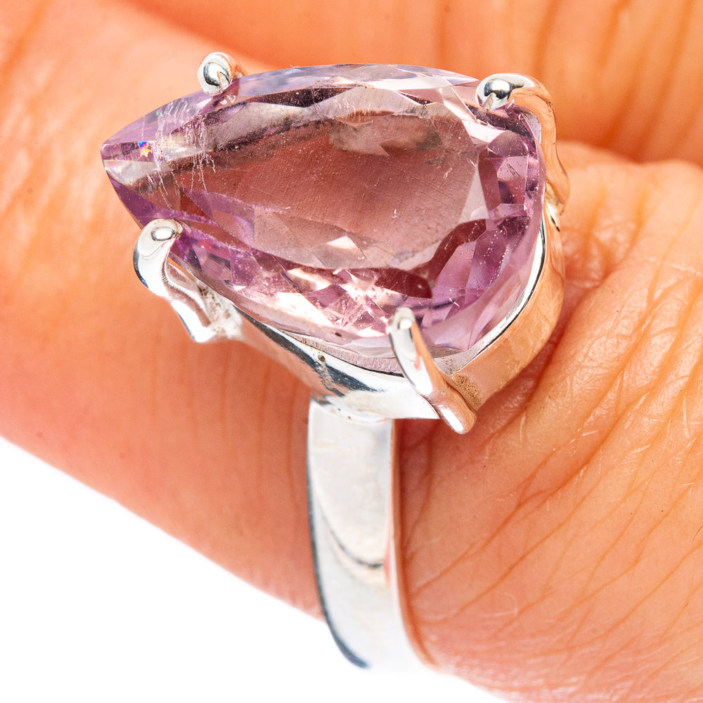 Faceted Amethyst Ring Size 7.25 (925 Sterling Silver) R4542