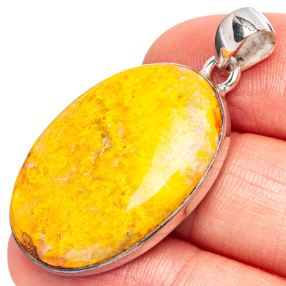 Bumble Bee Jasper Pendants 1 5/8" (925 Sterling Silver) P43242