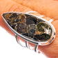 Large Copper Black Onyx 925 Sterling Silver Ring Size 10