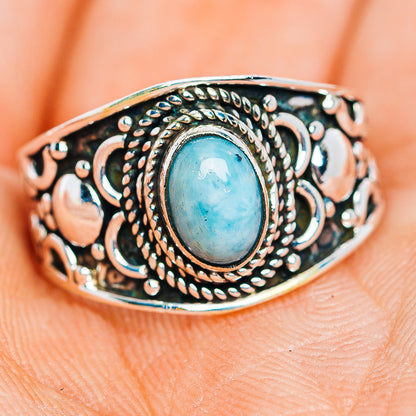 Larimar Cocktail Ring Size 6 (.925 Sterling Silver)