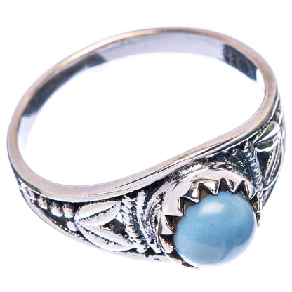 Blue Lace Agate Dainty Ring Size 6.75 (925 Sterling Silver) R5917