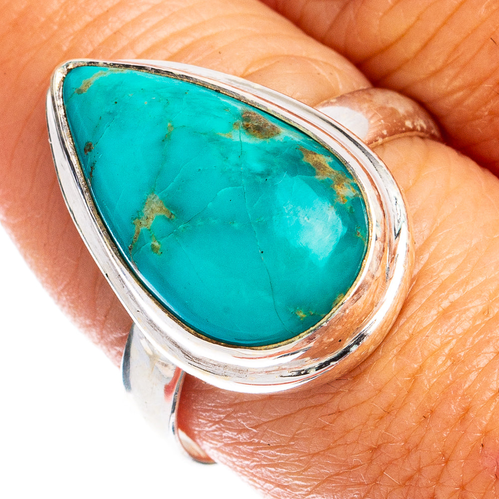Rare Kingman Turquoise Ring Size 9 (925 Sterling Silver) R8543