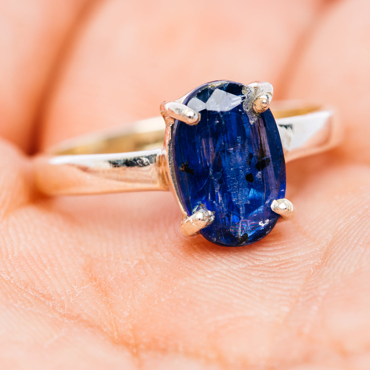 Faceted Kyanite Ring Size 8 (.925 Sterling Silver)