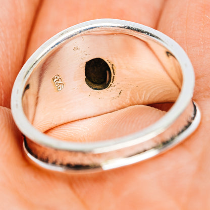Labradorite Cocktail Ring Size 8.25 (.925 Sterling Silver)