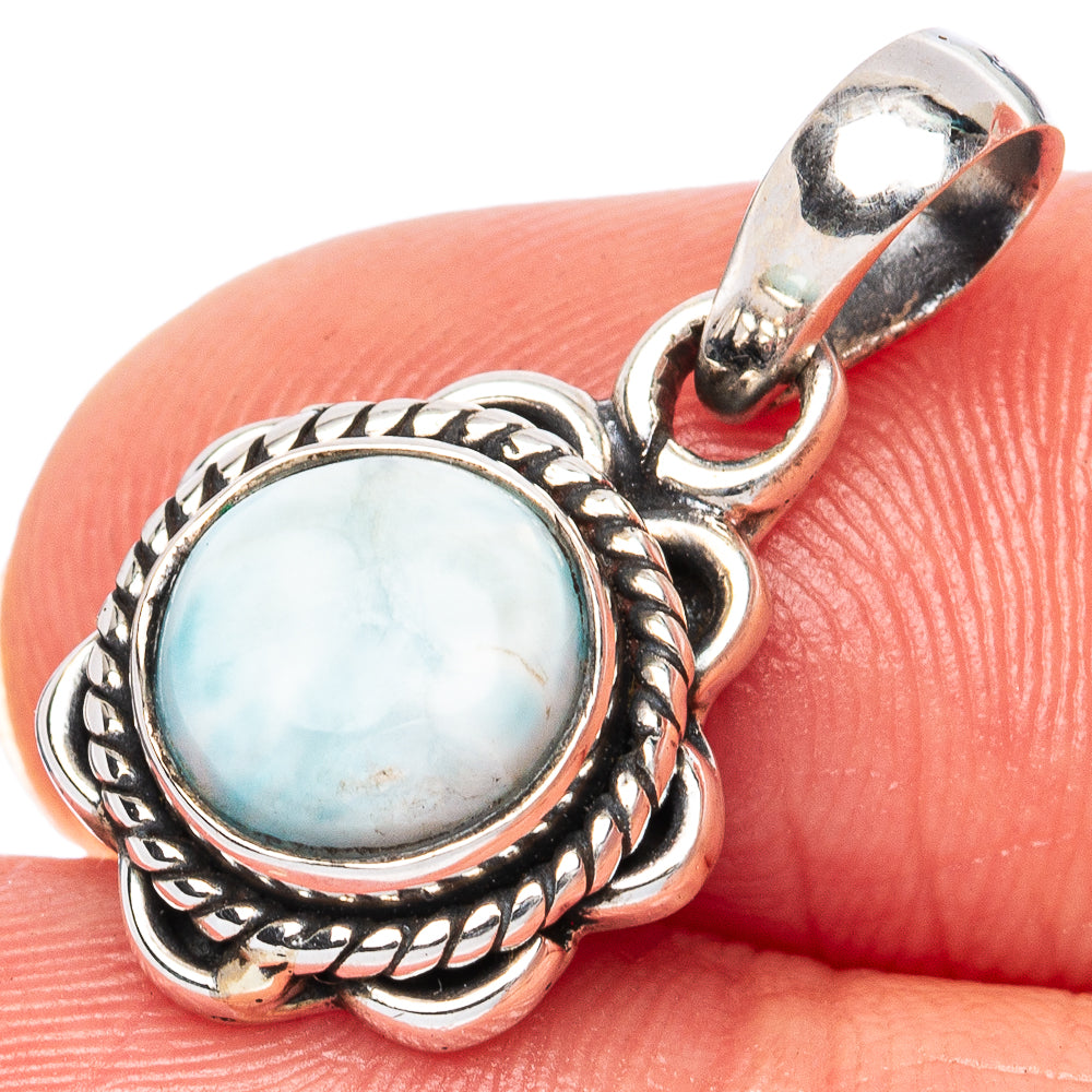 Larimar Dainty Pendants 7/8" (925 Sterling Silver) P42248