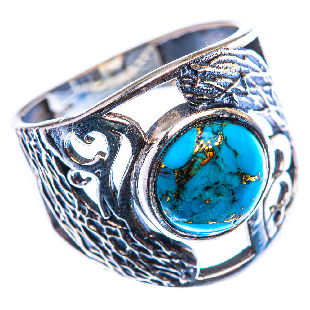 Blue Copper Composite Turquoise Ring Size 7.25 (925 Sterling Silver) RING140077