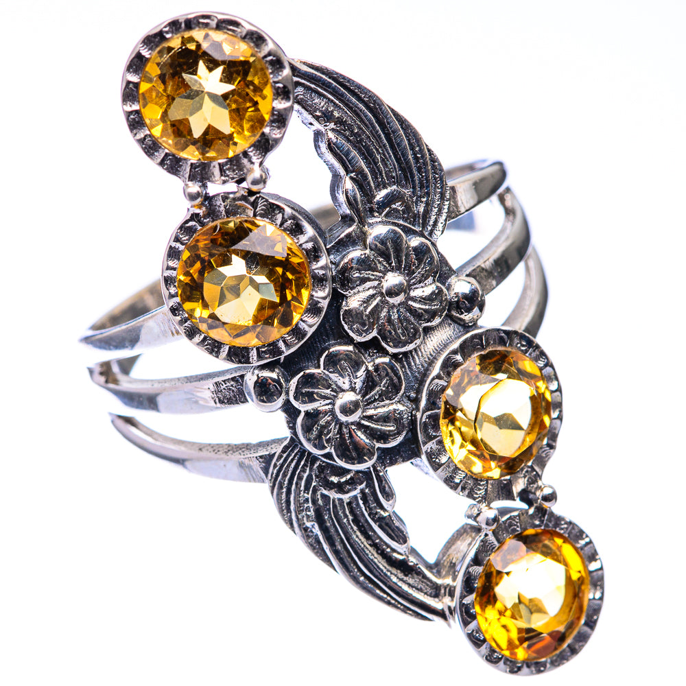 Large Faceted Citrine Ring Size 9.75 (925 Sterling Silver) R141201
