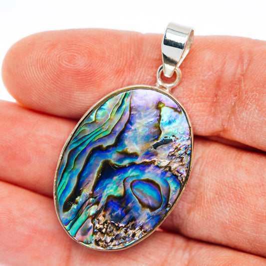 Premium Abalone Shell Pendant 1 5/8" (.925 Sterling Silver)