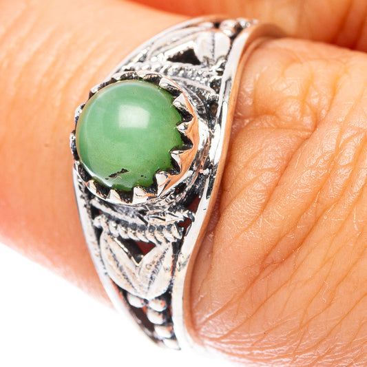 Prehnite Dainty Ring Size 6.5 (925 Sterling Silver) R5921