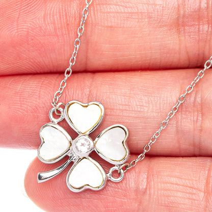 Cultured Pearl Clover Necklace 16" (925 Sterling Silver) N90051
