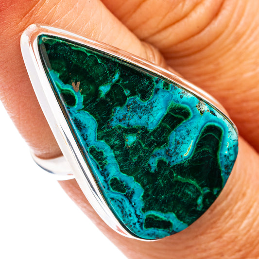 Premium Malachite In Chrysocolla Ring Size 6.75 (.925 Sterling Silver)