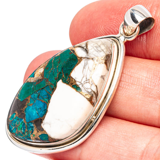 Howlite Chrysocolla Pendant 1 7/8" (925 Sterling Silver) P43359