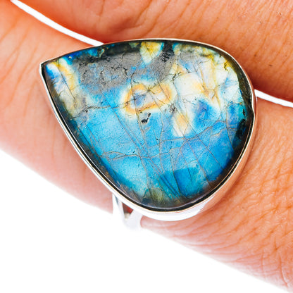 Large Premium Spectrolite Ring Size 10 (.925 Sterling Silver)