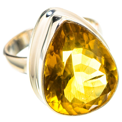 Oval citrine gemstone ring in polished 925 sterling silver setting