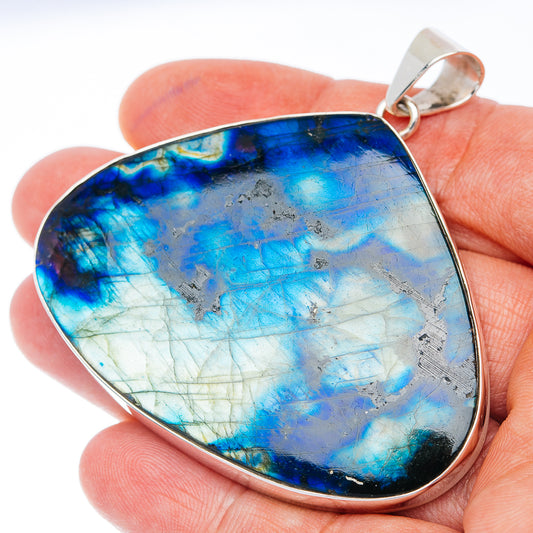 Gigantic Premium Spectrolite Pendant 2 3/8" (.925 Sterling Silver) PD52318