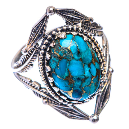 Blue Copper Composite Turquoise Ring Size 8.25 (925 Sterling Silver) R141554