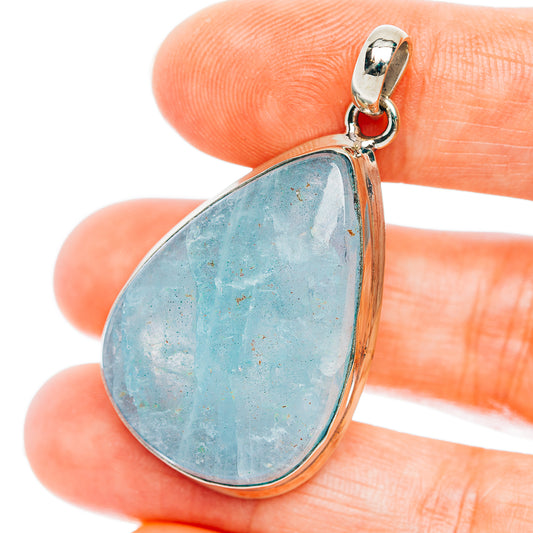 Aquamarine Pendant 1 3/4" (German Silver)