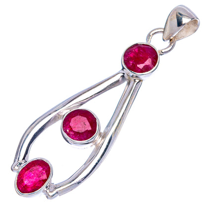 Ruby Pendant 1 3/4" (925 Sterling Silver) P40547