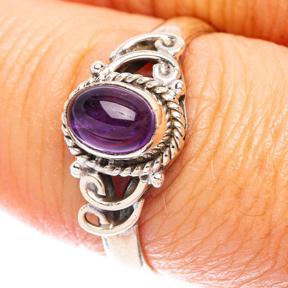 Amethyst Dainty Ring Size 7.75 (925 Sterling Silver) R5832