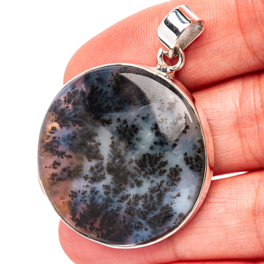 Premium Dendritic Moss Agate Pendant 1 3/4" (.925 Sterling Silver)