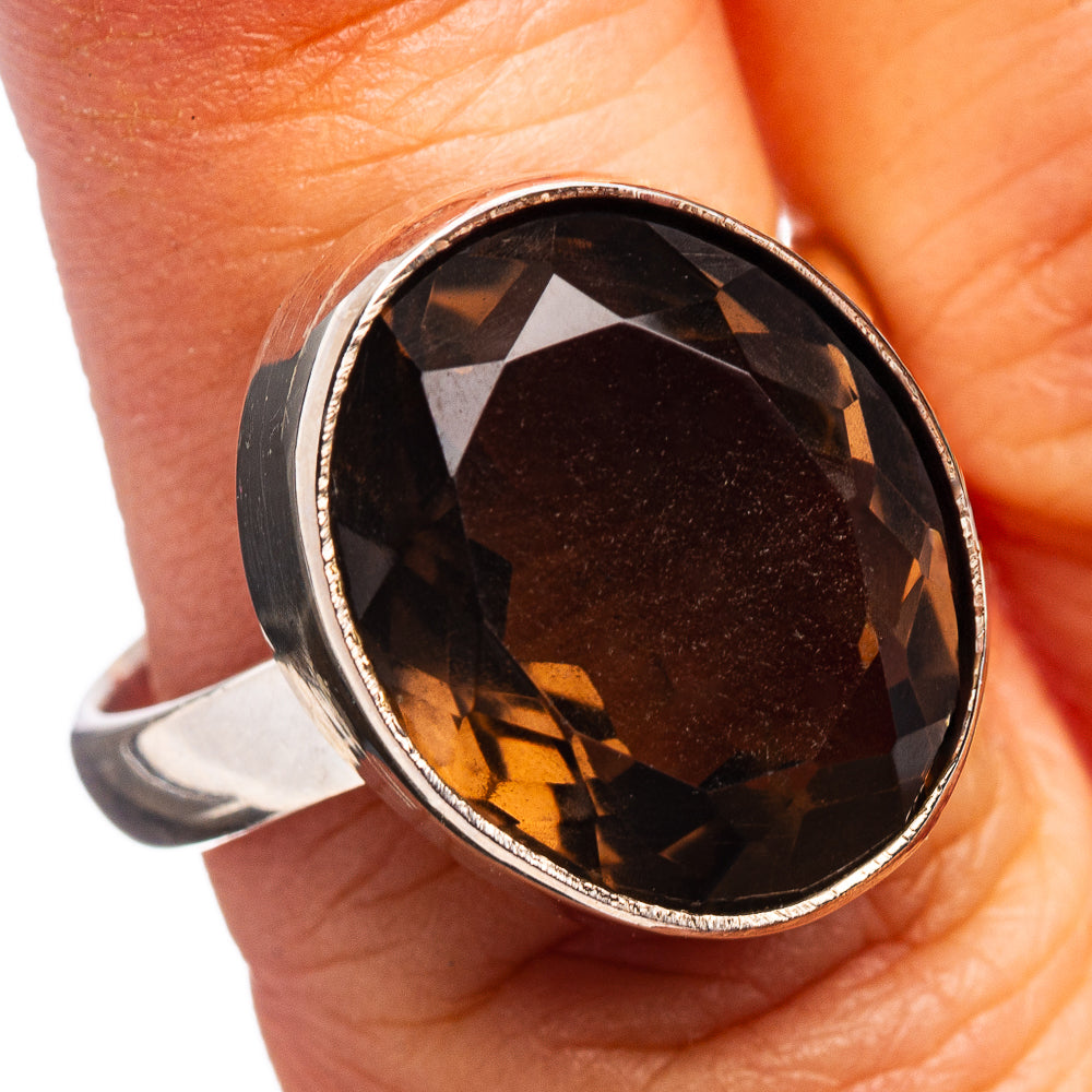 Premium Smoky Quartz Ring Size 7.5 (.925 Sterling Silver)