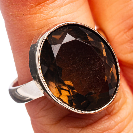 Premium Smoky Quartz Ring Size 7.5 (.925 Sterling Silver)