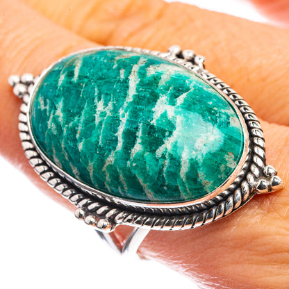 Huge Amazonite Ring Size 9 (925 Sterling Silver) R143031