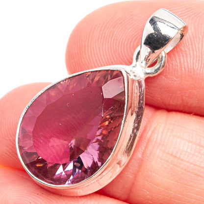 Faceted Color Change Alexandrite (Lab.) Pendant 1 1/8" (925 Sterling Silver) P38985
