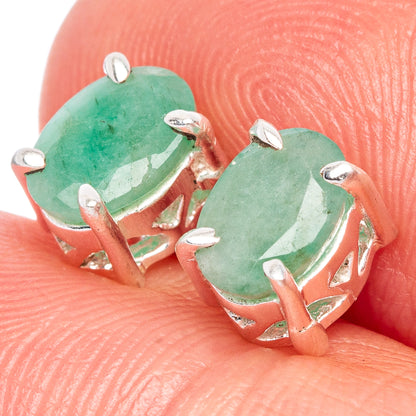 Green Sillimanite  Dainty Earrings 1/4" (925 Sterling Silver) E2042