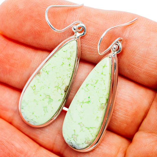 Premium Lemon Chrysoprase Earrings 1 7/8" (.925 Sterling Silver)