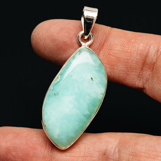 Premium Gemmy Chrysoprase Pendant 1 7/8" (.925 Sterling Silver)