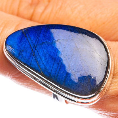 Huge Labradorite 925 Sterling Silver Ring Size 8.75