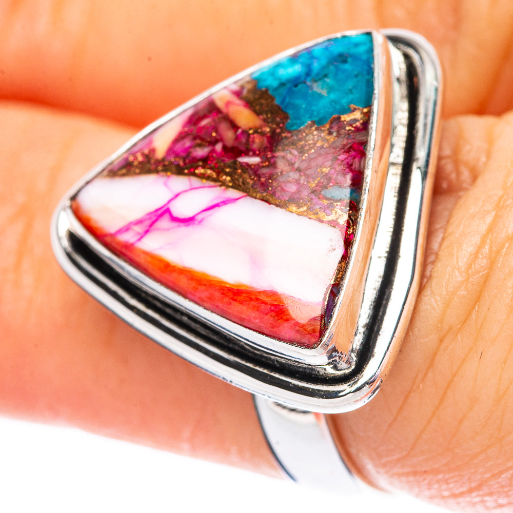 Kingman Pink Dahlia Turquoise 925 Sterling Silver Ring Size 6.75 (925 Sterling Silver) R3872