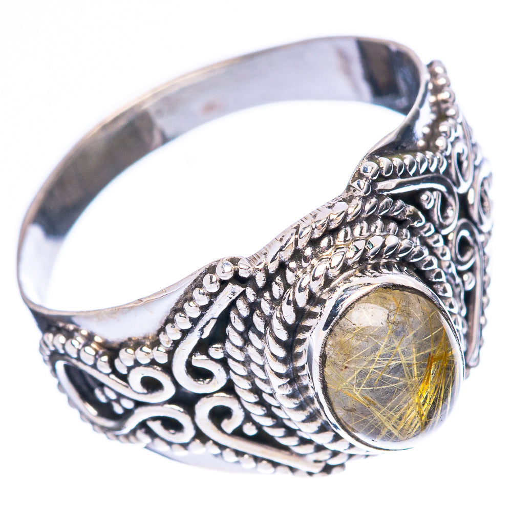 Rutilated Quartz Ring Size 8.5 (925 Sterling Silver) R3966