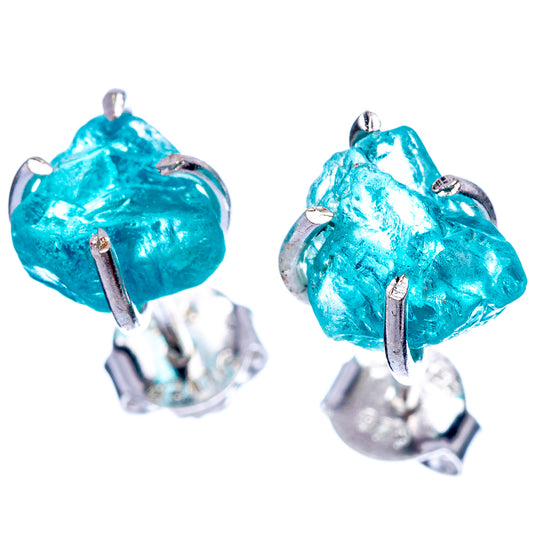 Blue Fluorite Dainty Earrings 3/8" (925 Sterling Silver) E2022