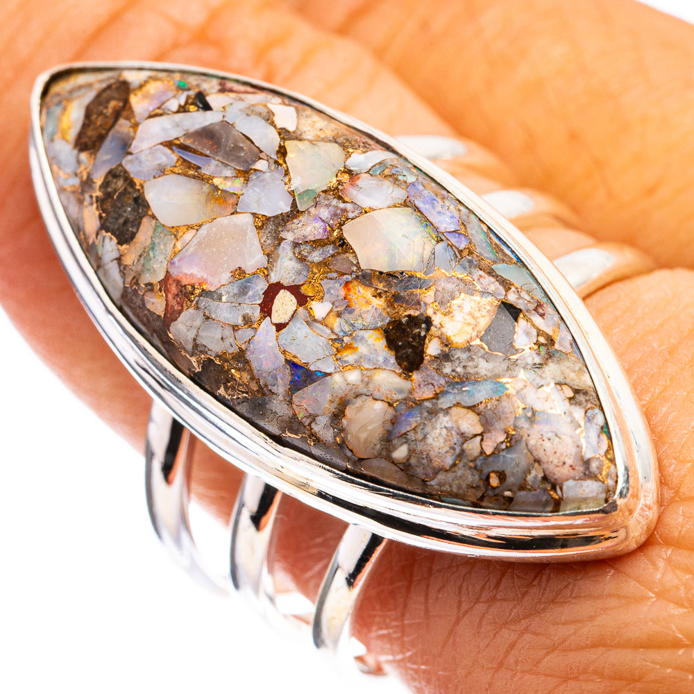 Large Brecciated Ethiopian Opal Ring Size 9.75 (925 Sterling Silver) R142873