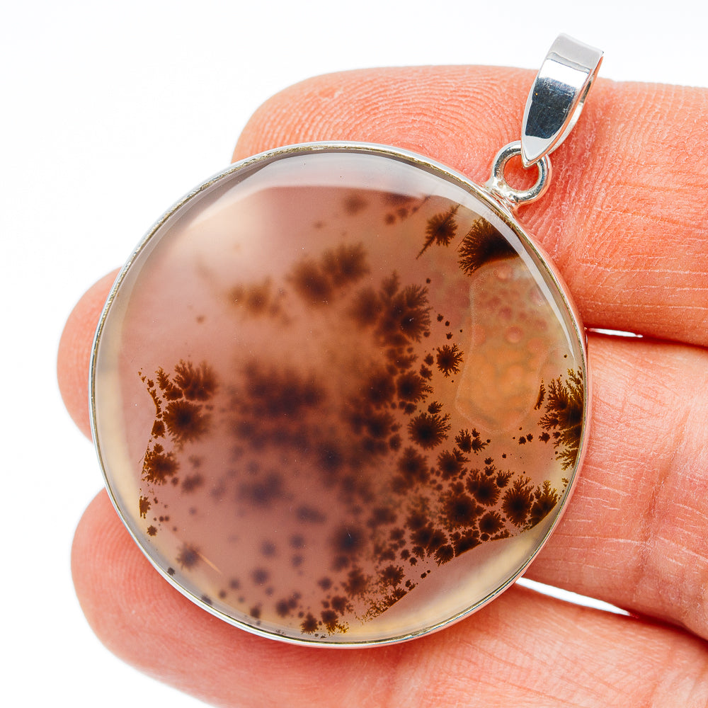 Premium Scenic Dendritic Agate Pendant 1 3/4" (.925 Sterling Silver)