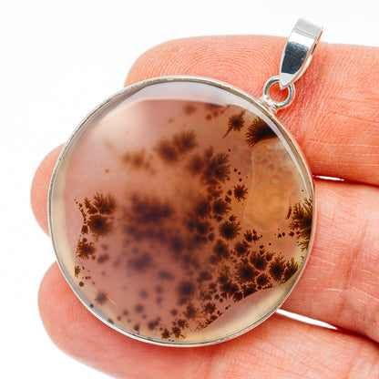 Premium Scenic Dendritic Agate Pendant 1 3/4" (.925 Sterling Silver)