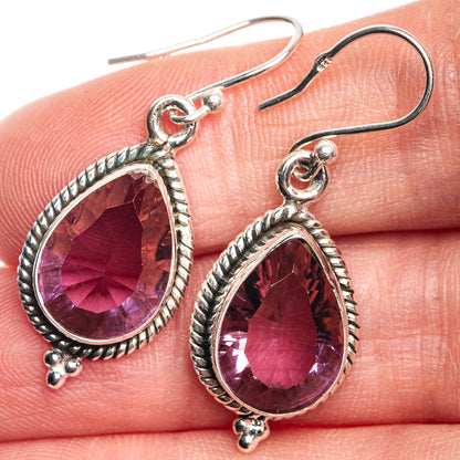 Faceted Color Change Alexandrite (Lab.) Earrings 1 1/2" (925 Sterling Silver) E432691