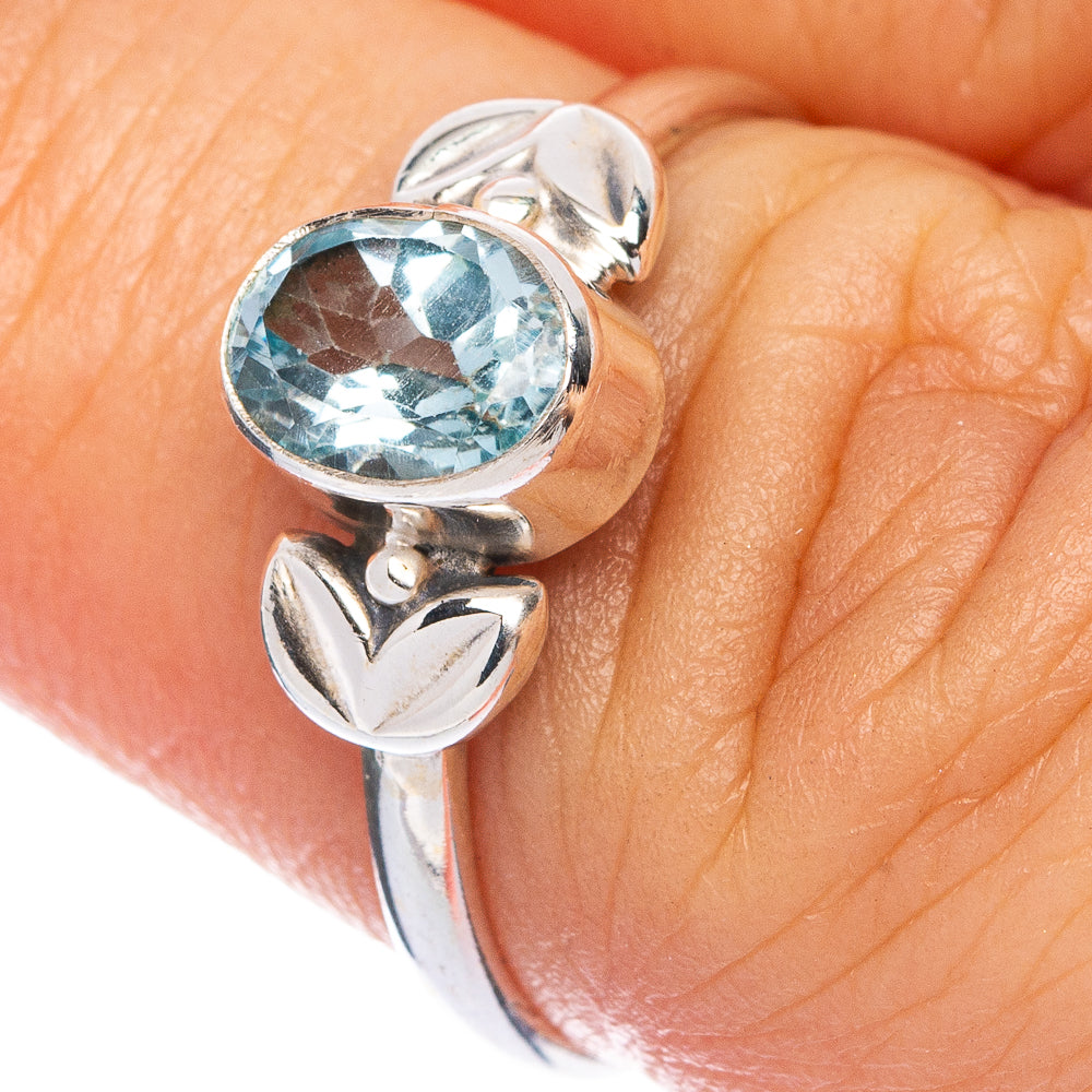 Blue Topaz Dainty Ring Size 6.75 (925 Sterling Silver) R145716