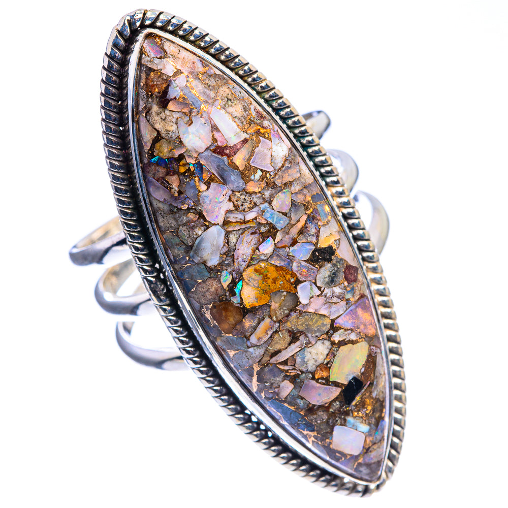 Huge Brecciated Ethiopian Opal Ring Size 10.5 (925 Sterling Silver) R142499
