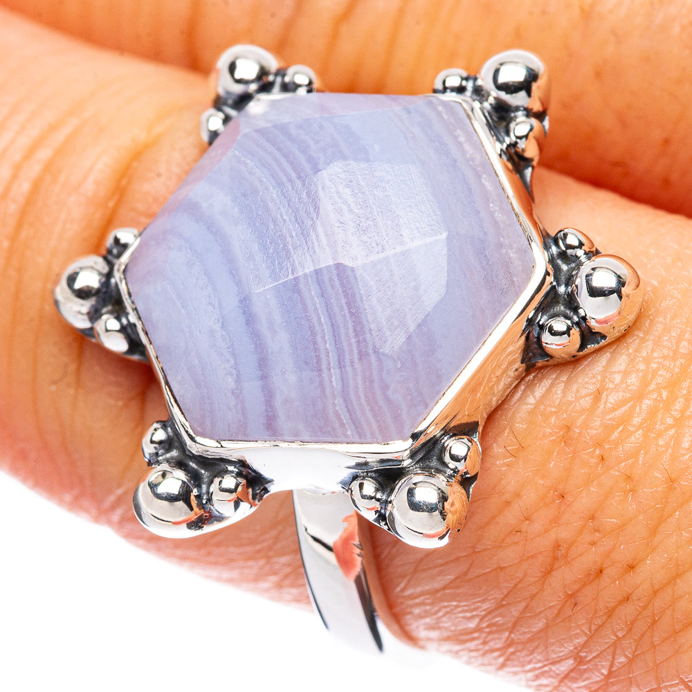 Asc Premium Blue Lace Agate Ring Size 8.75 (925 Sterling Silver) R3528