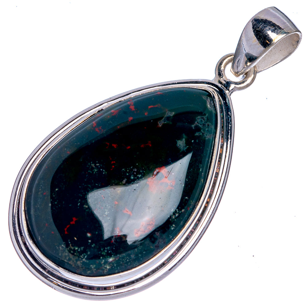Bloodstone Pendant 1 5/8" (925 Sterling Silver) P39837