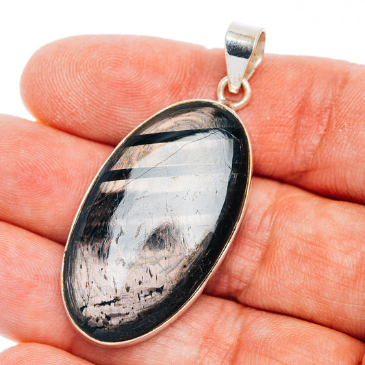 Premium Hypersthene Pendant 1 7/8" (.925 Sterling Silver)