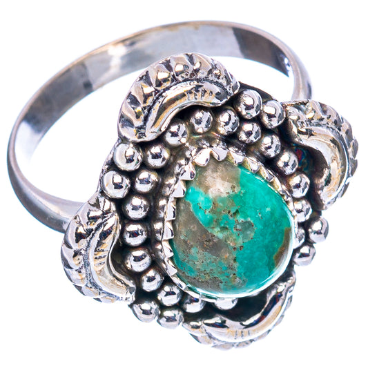 Mohave turquoise ring, .925 sterling silver, oval turquoise center in detailed setting