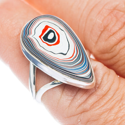 Premium Fordite Ring Size 7.25 (.925 Sterling Silver)
