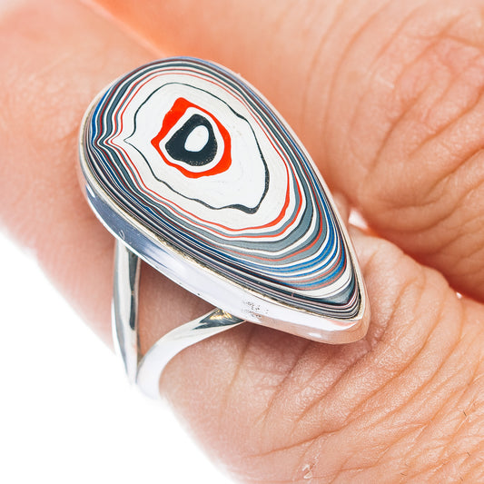 Premium Fordite Ring Size 7.25 (.925 Sterling Silver)
